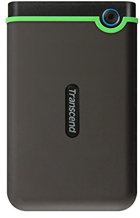 Transcend TS2TSJ25M3 StoreJet M3 externe Anti-Shock Festplatte 2TB (6,4cm (2,5 Zoll), 5400rpm, 8MB Cache, USB 3.0), 2 TB, grau/grün