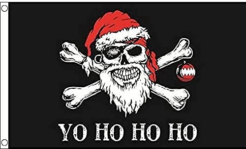 AZ FLAG Bandiera Babbo Natale Pirata 150x90cm - Bandiera Yo Ho Ho Pirate 90 x 150 cm