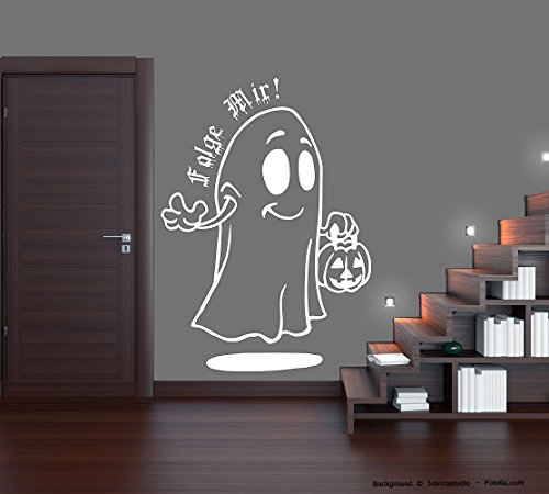 Sunnywall Wandtattoo Halloween Aufkleber Folge Mir Geist Gespenst Kupfer Gr4 XXL