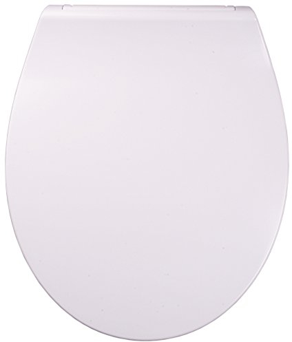 Sanilo Abattant WC avec frein de chute de résine thermodurcissable Plat Blanc, design fascinant, détachable, fixation facile par en haut