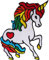 Rainbow Unicorn Patch Iron On Sew On Embroidered Heart Pony Horse Badge Applique