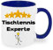 Tischtennis Experte - Kaffeetasse mit Motiv, Tasse mit Druck, auch individuell mit Spruch, Foto, Wunschtext, Wunschname (Blau)
