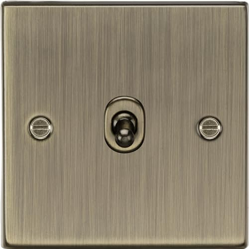 10AX 1G Intermediate Toggle Switch - Square Edge Antique Brass