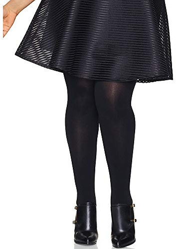 Hanes Curves Women's Plus Size Blackout Tights, Same to Waist, Sheer Toe, Moisture Wicking, Black, Size 3X - 4X (Pack of 1)