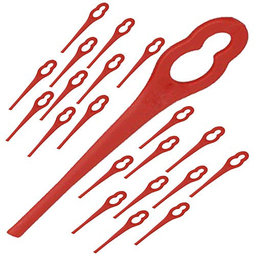 Spares2go Lames en Plastique pour Mac Allister Mgt18 sans Fil 18 V Li Débroussailleuse Tondeuse (Lot DE 20, Rouge)