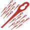 Spares2go Plastic Blades for Mac Allister MGT18 18V LI Cordless Strimmer Trimmer (Pack of 20, Red)