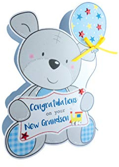 Paper Dazzle Birth New Baby Grandson 3D Congratulations Greeting Card PDZ034