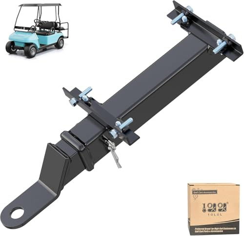 10L0L Heavy Duty Golf Cart Trailer Hitch Kit with 2 Receiver - Under Rear Seat/Footrest Mount, Universal Fit for Yamaha, EZGO, Club Car - Easy Installation