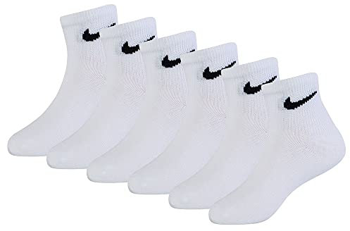 Nike Young Athletes Lightweight Ankle 6-Pair Pack Socks Kids WHITE 7C-10C (4-5 US Sock Size)