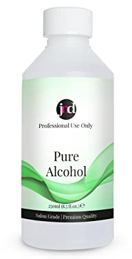 100% Pure Alcohol Prep & Wipe Cleanser Nail Gel Polish Residue Remover (250ml)