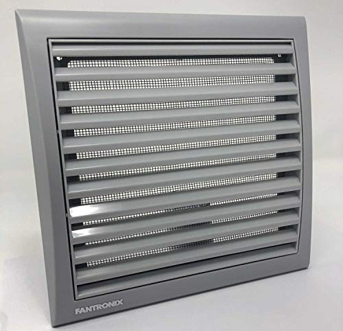 Universal Grey Vent Cover with Fly Mesh for 100, 125 or 150 mm Diameter Holes. for Cooker Hoods, Bathroom Extractor Fans, Tumble Dryers. 193x188mm
