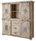 Wohnzimmerschrank 4 Türen 3 Schubladen Schrank Holz Mango massiv 150x160 geweißt