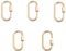 Cheriswelry 5pcs Oval Brass Carabiner Hook Screw Clasps Gold Connector Closure Findings for Jewellery Bracelets Keyrings Making Decorative Charms