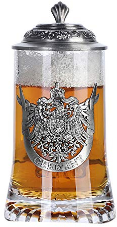0.5L Bierkrüge Gläser Trinkgeschirr Geprägter Bayerischer Bierkrug Münchner Oktoberfest Stein mit Matel Zinndeckel Beer Stein Deutschland Oktoberfest Krug Eagle Trinken Bier Glas Horn