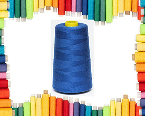 Rohans Overlockgarn 40/2 (120), 5000 Yards (4570 Meter) Nähgarn Kegel, Nähmaschine Multi Color Garn Kegel, 100% Polyester Material (Royal, 1)