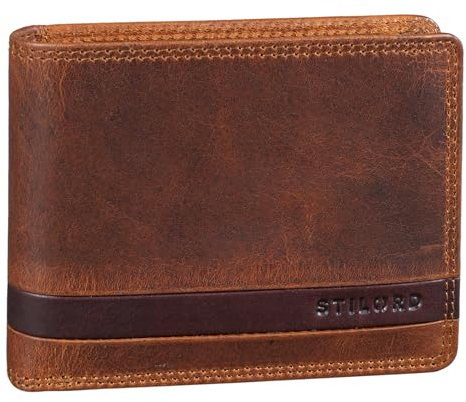 STILORD 'Lennes' RFID Geldbörse Herren mit Münzfach Leder Portemonnaie Männer Brieftasche Vintage Geldtasche in Geschenkbox Echtleder, Farbe:Kara - Cognac