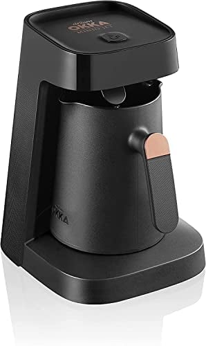 Arzum Okka OK0013-X MINIO JET, Turkish Coffee Maker, Turkish Coffee Pot, 400 W, 5 Cup Coffee Capacity, Overflow Protection, Acoustic Warning System - Black/Copper