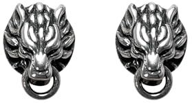 Kashasin Final Fantasy Ohrringe - Wolke Strife Wolf Claude Wolf VII FF7AC S925 Silber Cosplay Paar Ohrstecker für Männer Frauen, Sterling Silber