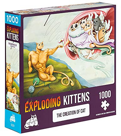 The Creation of Cat Jigsaw Puzzle by Exploding Kittens - 1000 Pieces Jigsaw Puzzle for Adults, Teens, and Kids - Cat Puzzle, Funny Puzzle, Art Puzzle