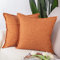 Madizz 2er Set Polyester- Leinen Kissenbezügen Weiche dekorative Kissenbezüge für Sofa Schlafzimmer Kissenhülle Rot orange 65x65 cm Quadrat