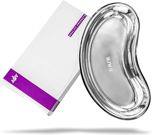 MJW Plateau de Rein Acier Inoxydable 8,3 En Forme de Rein Incurvé Bol Pour le Médical, Dentaire et Usage Vétérinaire, Ideal Plateau d'instruments de Laboratoire