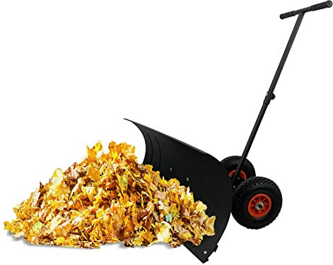 VA-Cerulean Mobile Schneeschieber,Schneeschaufel mit Rutschfestes Rädern und Griffdesign,5-Fach Höhenverstellbar Schneeschild,Schneeräumen für Garten,Gehwege,Typ A