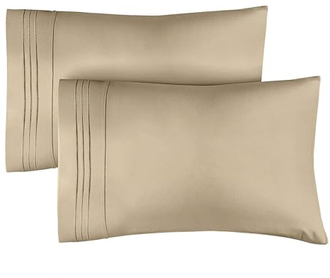 Kissenbezüge 40 x 80 cm 04 - Creme im 2er-Pack – Kopfkissenbezüge aus 100% Baumwolle mit 400 Fadenzahl – Atmungsaktiv, weich, kühlend und pflegeleicht – Mit offenem Ende ohne Verschluss – Oeko-TEX