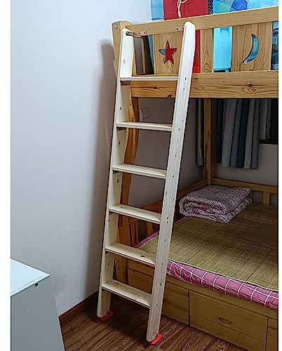 Escalera de Litera Escalera De Repuesto Para Literas Peldaño De Madera, Escaleras Para Literas Gemelas Con Almohadillas De Goma Para Los Pies, Pedal Ancho, Dormitorios Loft Literas 3 4 5 6 Paso ( Size