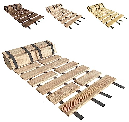 Floranica Gartenweg aus Holz 50 cm x 6 m Unbehandelt Rollweg Ausrollbarer Gehweg Gartentritte Holzweg aus Lärche rutschfeste Oberfläche durch Riffelung Holztritt für Hinterhof