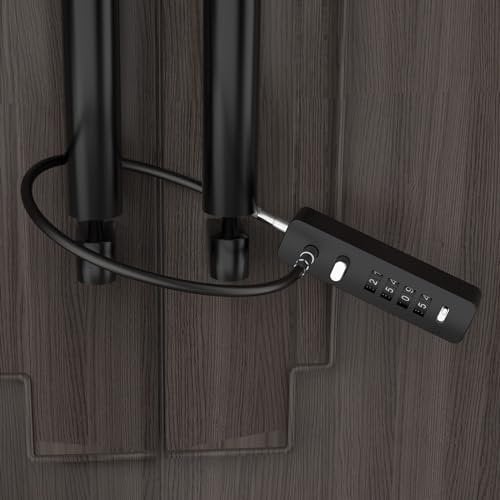 MeBantoo Cable Locks with Combination, 23.6 Steel Cable Rope Snowboard Lock with 4-Digit Combination, Adjustable Gate Locks for Outdoor Fence, Bike, Locker, Cabinet, Refrigerator (Black - 1pc)
