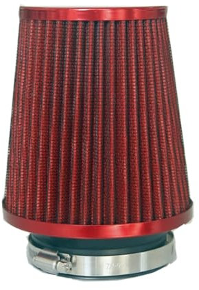 Viviance 76mm Filtre à Air de Course Sport Conique avec Filtre d'Admission - Rouge