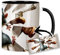 MasTazas Ratatouille Tasse Ceramique Intérieure et Poignée Noire Mug