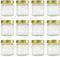 GPK4ALL 8oz Extra Deep Lug Glass Jar with Silver Lids, pack of 12, Honey, Peanut Butter, Pasta Sauce, Hot Sauce, Candy, Sugar (GOLD)