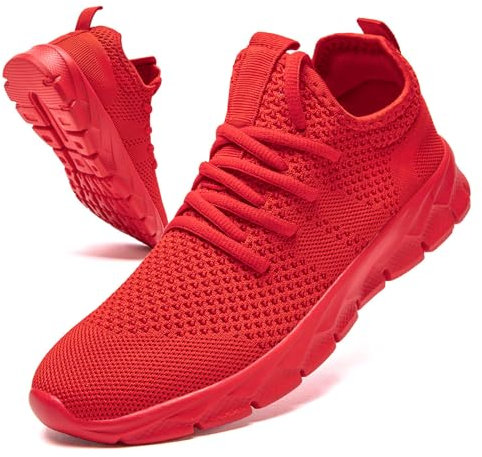 GHFKKB Damen Sneakers Sportschuhe Turnschuhe Laufschuhe Tennisschuhe Gym Joggingschuhe Freizeitschuhe Bequeme Schuhe Rot 41