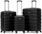 Flight Knight 3er-Set Mittelgroß und Groß Leichte 4-Rad-ABS-Hartschalenkoffer Handgepack, Fur uber 60 Fluggesellschaften, einschließlich easyJet, Jet2 und Max Ryanair (Priority) 55 x 40 x 20 cm