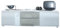 Vladon TV Lowboard Linio V1, Fernsehtisch mit 2 Türen und 2 Schubladen – Weiß/Beton Oxid Optik (138,5 x 37,5 x 35 cm)