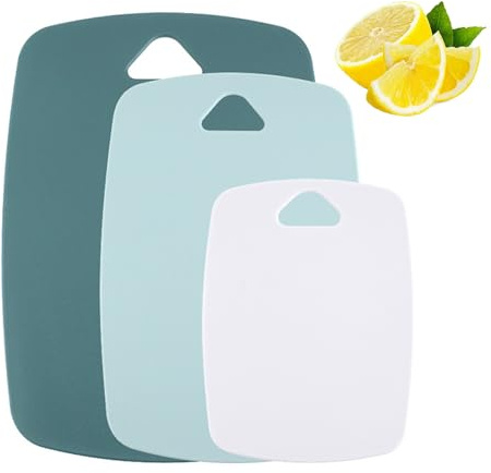 Aiweijia Chopping Boards,Cutting Boards for Kitchen Plastic Cutting Board, Small to Large Set of 3 Professional Multi Color Chopping Boards for Meat, Veggies, Fruits