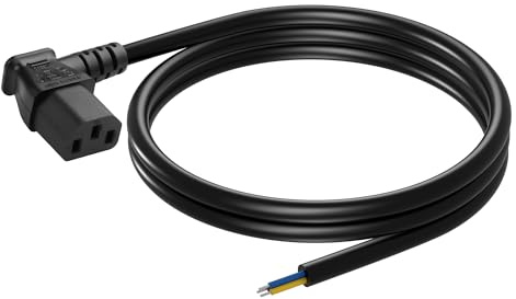 CERRXIAN 3,93 piedi IEC 320 C13, 3 poli, con cablaggio aperto spelato, 18 AWG cavo di alimentazione da C13 a cavo bianco ad alte prestazioni, cavo pigtail aperto (left)