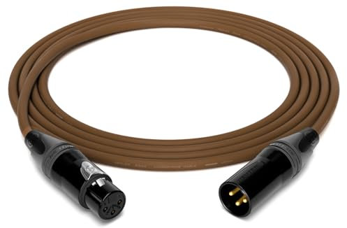 enoaudio Mogami 2534 Quad Professionel Studio Câble microphone symétrique | Neutrik Gold XLR femelle – XLR mâle | HiFi, marron, 0,5 m