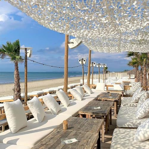 Rete mimetica militare rinforzata bianco/neve | alta qualità | protezione solare e vela di ombreggiatura anti-UV | ideale per terrazza pergola giardino, tenda decorativa resistente durevole 3 x 4 x 5