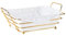 MagiDeal Wire Bread Basket Storage Container Iron with Removable Liner Pastries Basket Fruit Bowl for Kitchen Household Living Room, gold