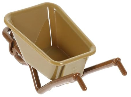 HEMOTON modèle de Chariot Mini-poussée Chariots de Petites Choses Wagon Décoration de Jardin Miniature transpalette Manuel Mini Ornements de Paysage Chariot de Ferme Miniature Abdos Brown