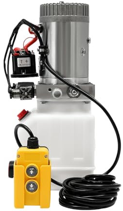 12V Hydraulic Pump, 3 Quart Hydraulic Power Unit Double Acting Hydraulic Pump, Hydraulic Pump for Dump Trailer, Double Acting Hydraulic Pumps Truck, for Dump Trailer, Car Lifting