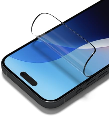 RhinoShield Impact Protector Pro pour iPhone 16 Plus | Transparent, Haute transparence, résistant aux chocs et rayures, filtre anti-lumière bleue, outil d’installation inclus.