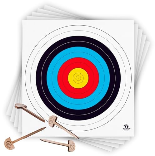 BEARPAW PRODUCTS Zielscheibenauflage 20 Stück Blatt Nach FITA Auflagen Für Bogenschießen Zielscheibe Auflage Zielscheiben Scheibenauflagen Zielpapier Für Jagd & Schießen