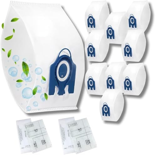 Pack of 10 Dust Bags Type GN Replacement Compatible with Miele Hoover GN Vacuum Cleaner Bags Fits for Classic C1 Complete C2 Complete C3, S2 S5 S8 Series with 2 Motor Protection & 2 Exhaust Filters