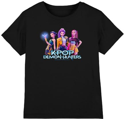 Kpop Demon Hunters Unisex Kids Kpop Demon Hunters - Huntrix Kpop Group Kids T Shirt T-Shirt (Pack of 1)