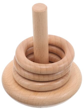 HEALSOPTHY Montessori Ring Stacking Toy aus Robustem Buchenholz für Junge Mädchen Jahr Fördert Feinmotorik Kognitive Entwicklung und Hand-Augen-koordination Pädagogisches Holzspielzeug für