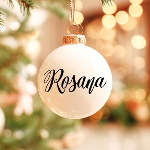 2X Personalised Name Christmas Bauble Sticker Xmas Tree Vinyl Gift Box DIY | Custom name decals, Christmas baubles, Xmas tree décor, gift boxes, DIY crafts, waterproof vinyl, festive décor