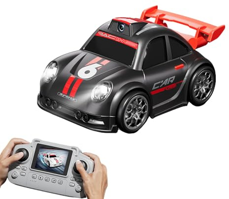 FYKTIK Remote Control Car with Camera, RC Car with 2.4 Inch Screen Controller, Drift Induction Racing Car Toy with Photo Video Recording, Follow Mode and Auto Demonstration, Kids RC Car Gift (Black)